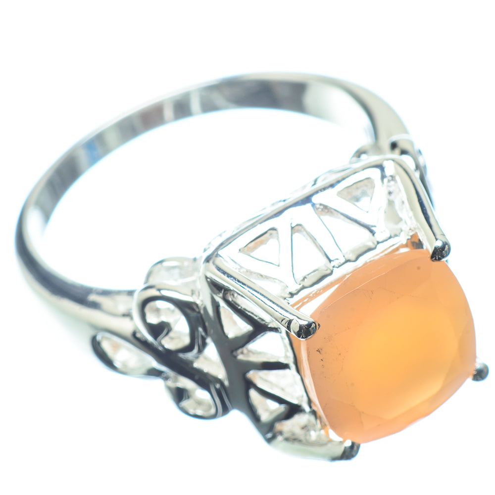 Peach Moonstone Rings handcrafted by Ana Silver Co - RING22394