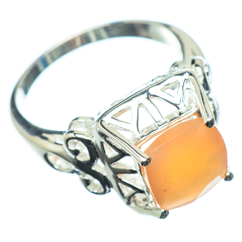 Peach Moonstone Rings handcrafted by Ana Silver Co - RING23410