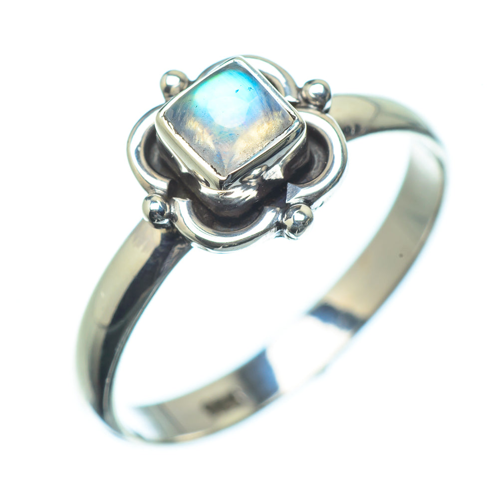Rainbow Moonstone Rings handcrafted by Ana Silver Co - RING23720