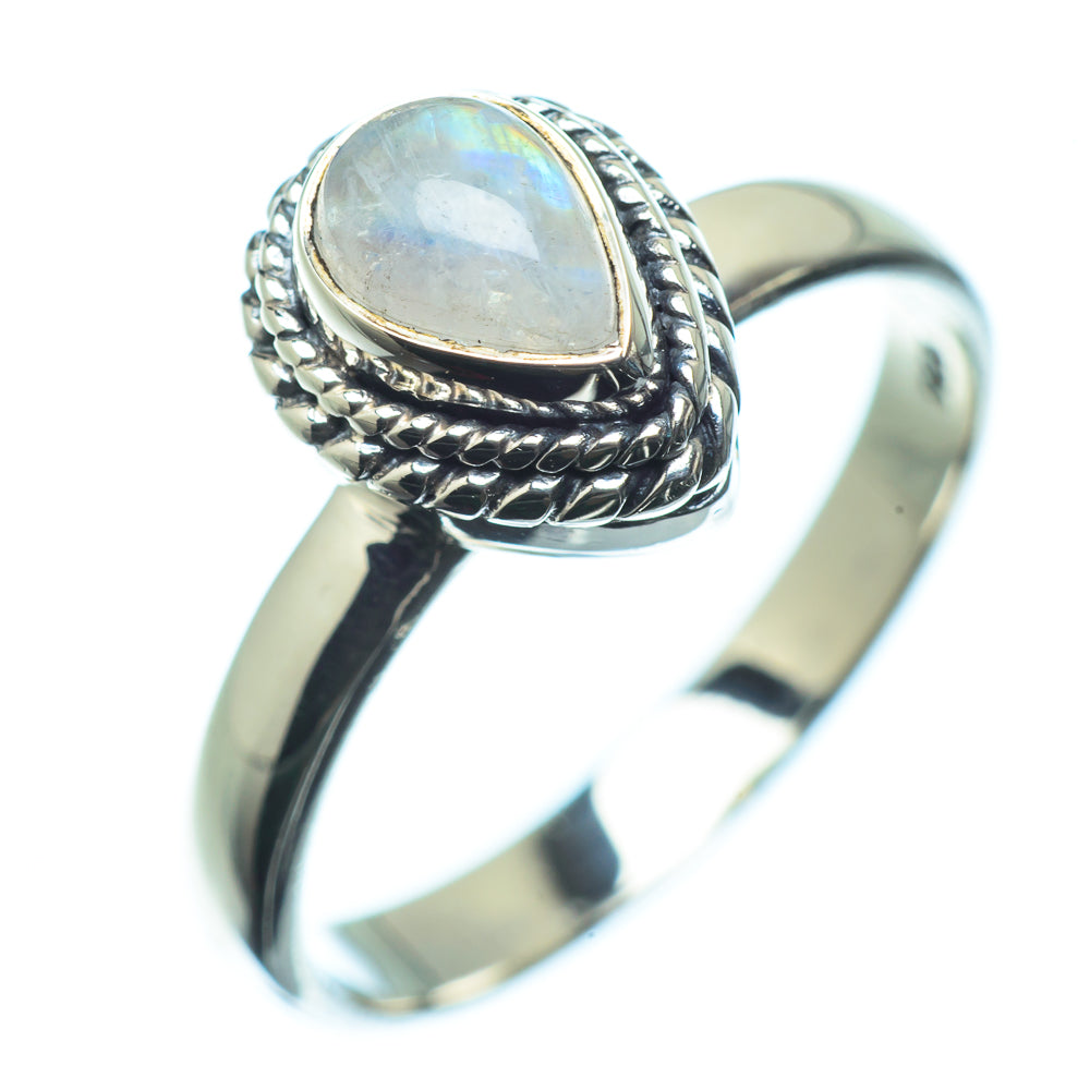 Rainbow Moonstone Rings handcrafted by Ana Silver Co - RING24045