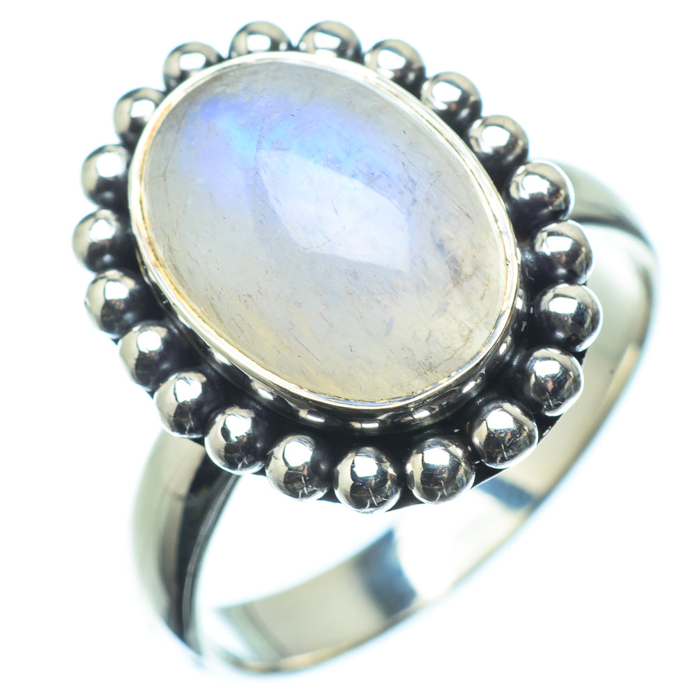 Rainbow Moonstone Rings handcrafted by Ana Silver Co - RING24395