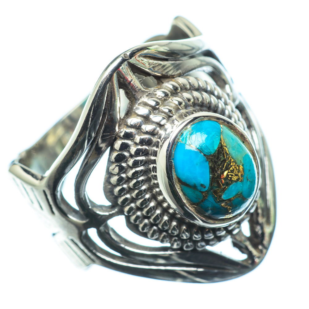 Blue Copper Turquoise Rings handcrafted by Ana Silver Co - RING24507