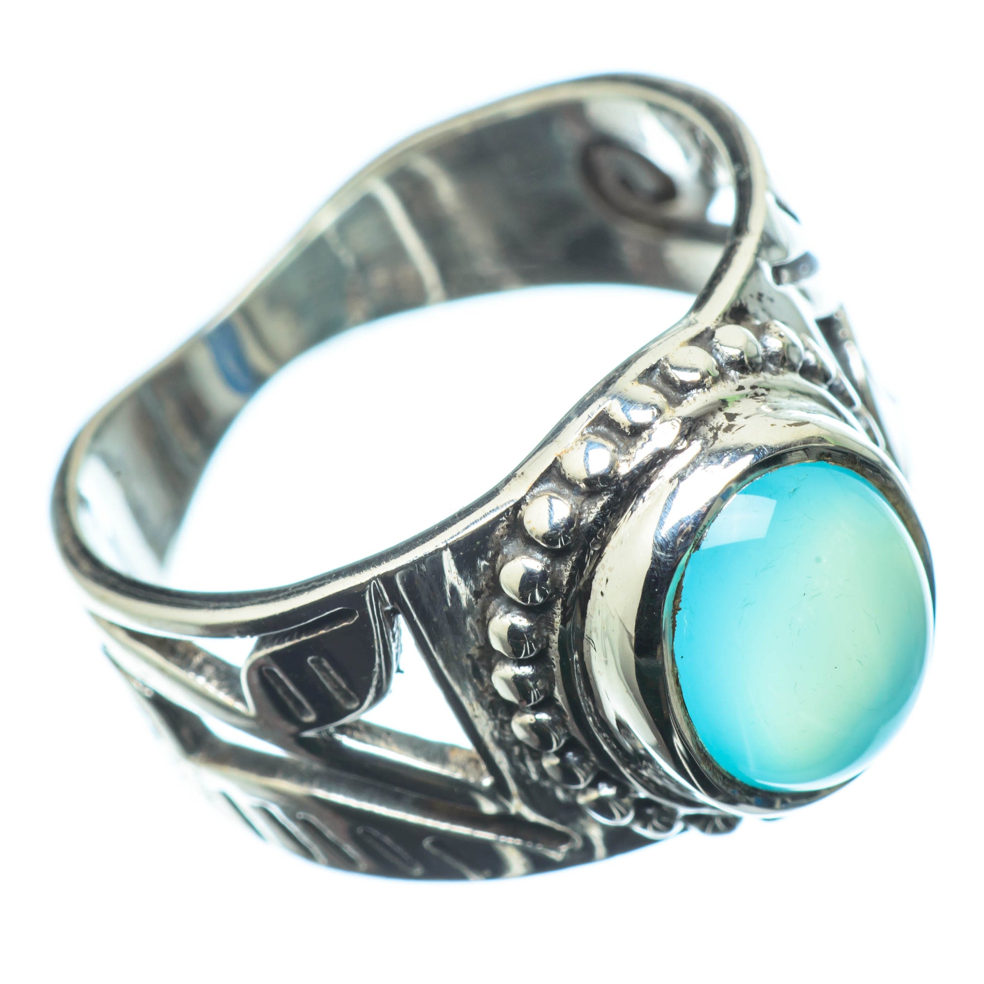 Aqua Chalcedony Rings handcrafted by Ana Silver Co - RING24776