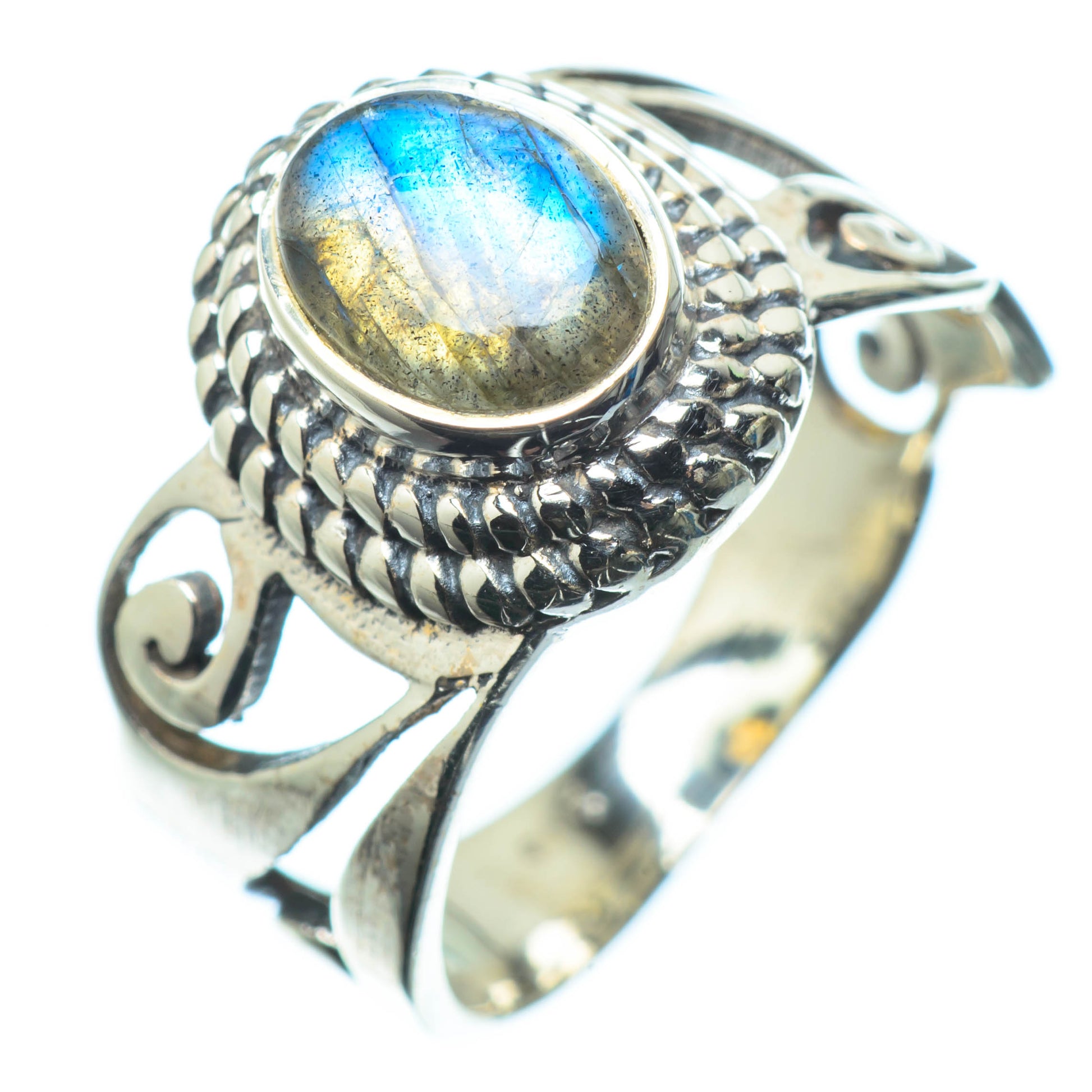 Labradorite Rings handcrafted by Ana Silver Co - RING24838