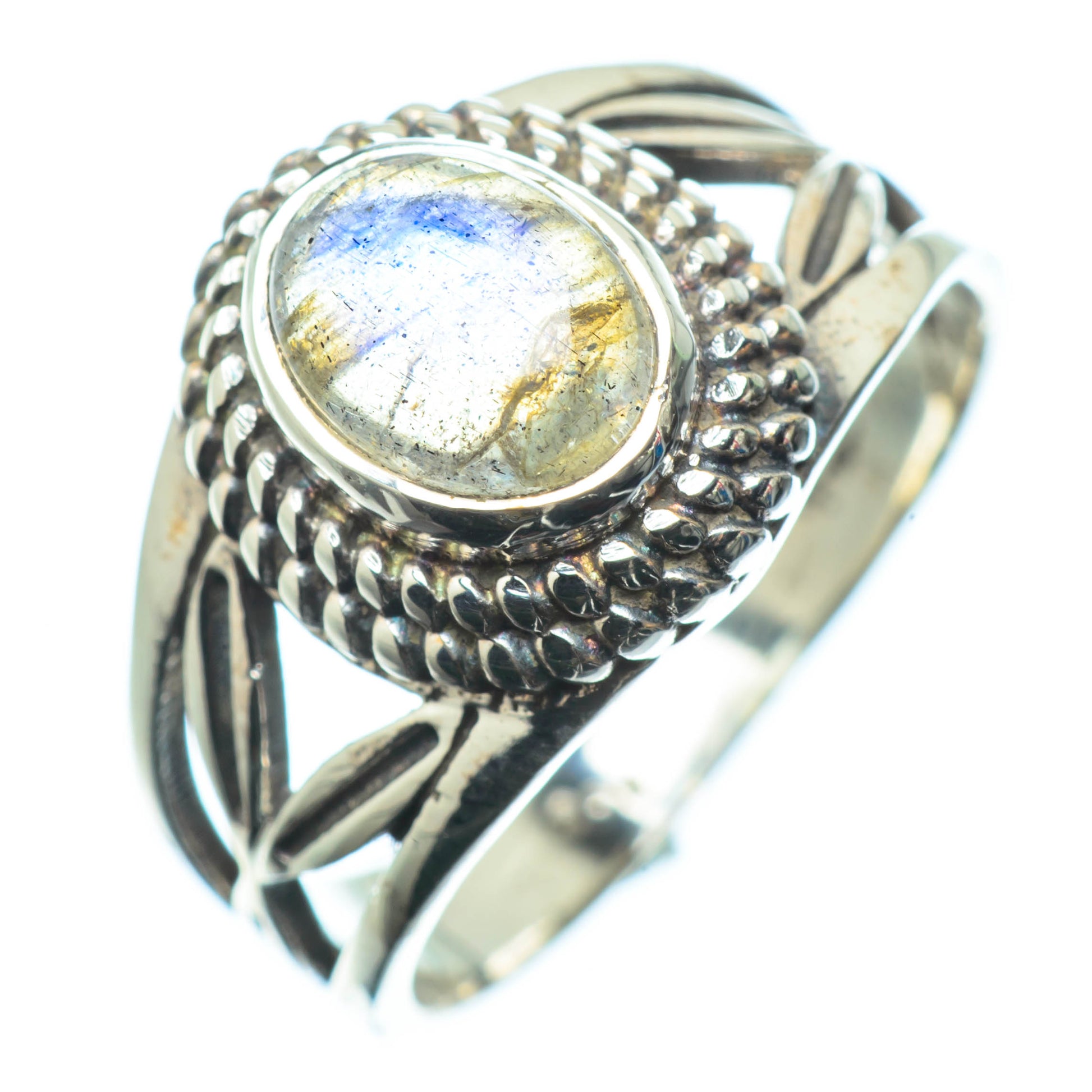 Rainbow Moonstone Rings handcrafted by Ana Silver Co - RING24864