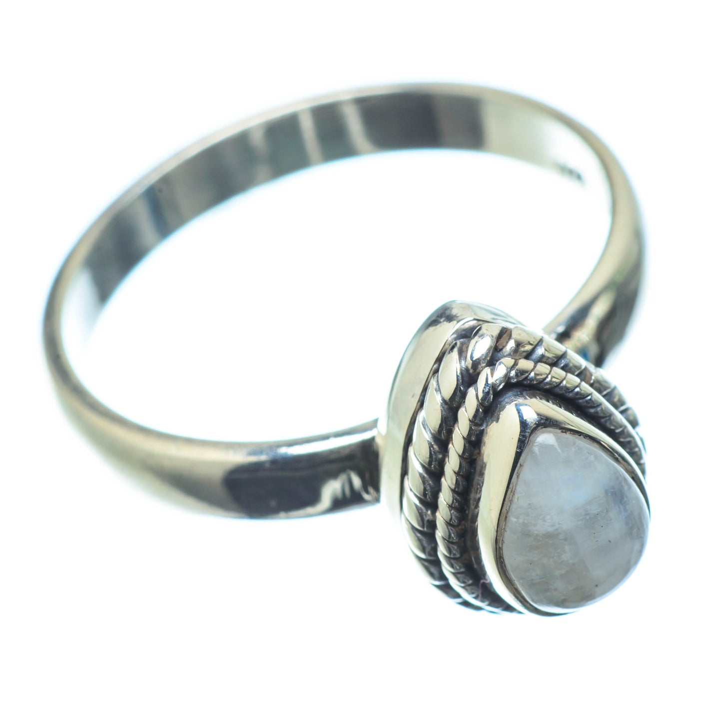 Rainbow Moonstone Rings handcrafted by Ana Silver Co - RING25541