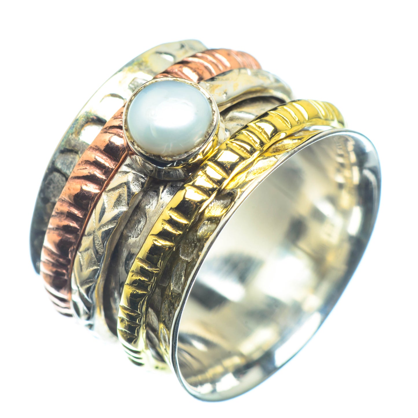 Cultured Pearl Copper Rings handcrafted by Ana Silver Co - RING26144
