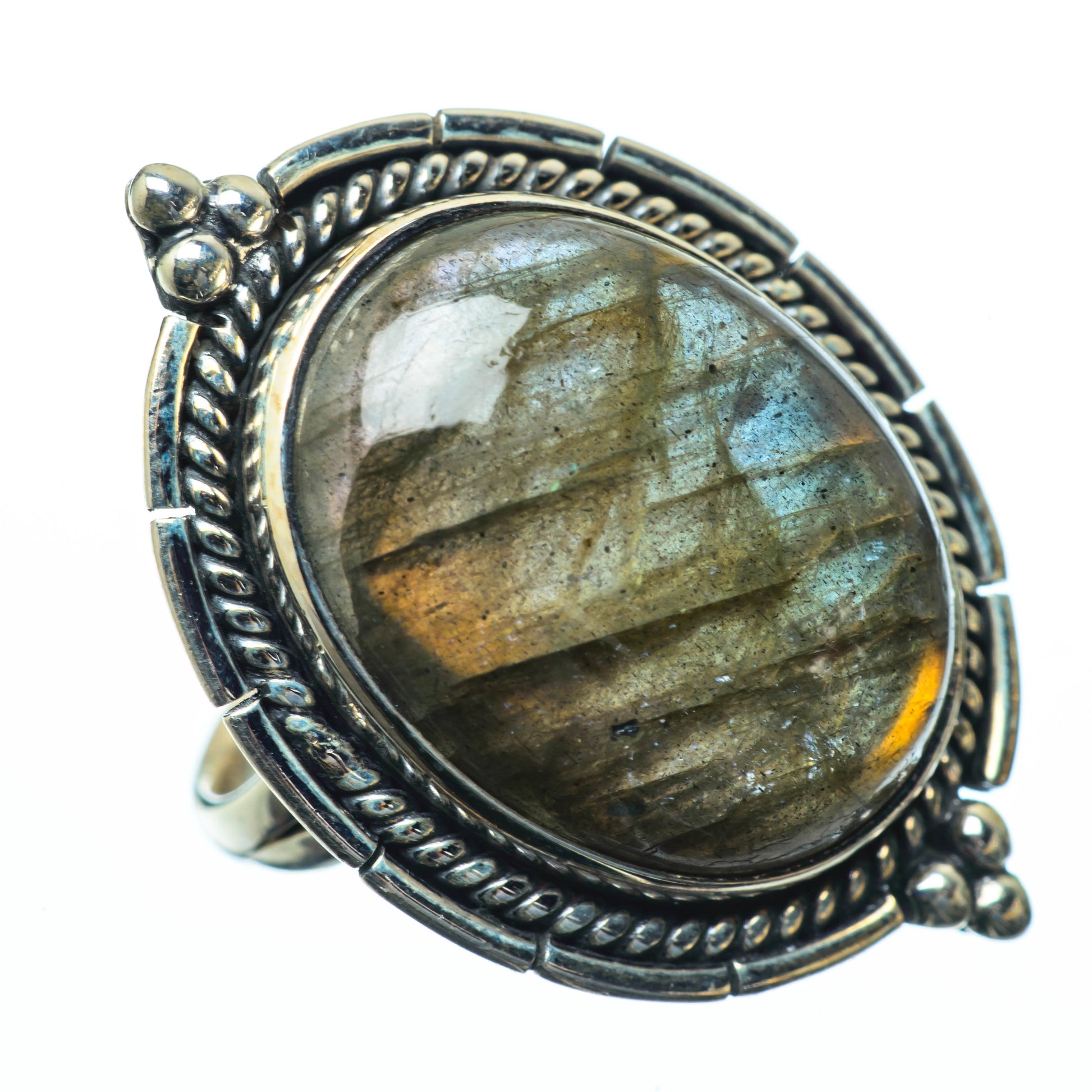 Labradorite Rings handcrafted by Ana Silver Co - RING27437