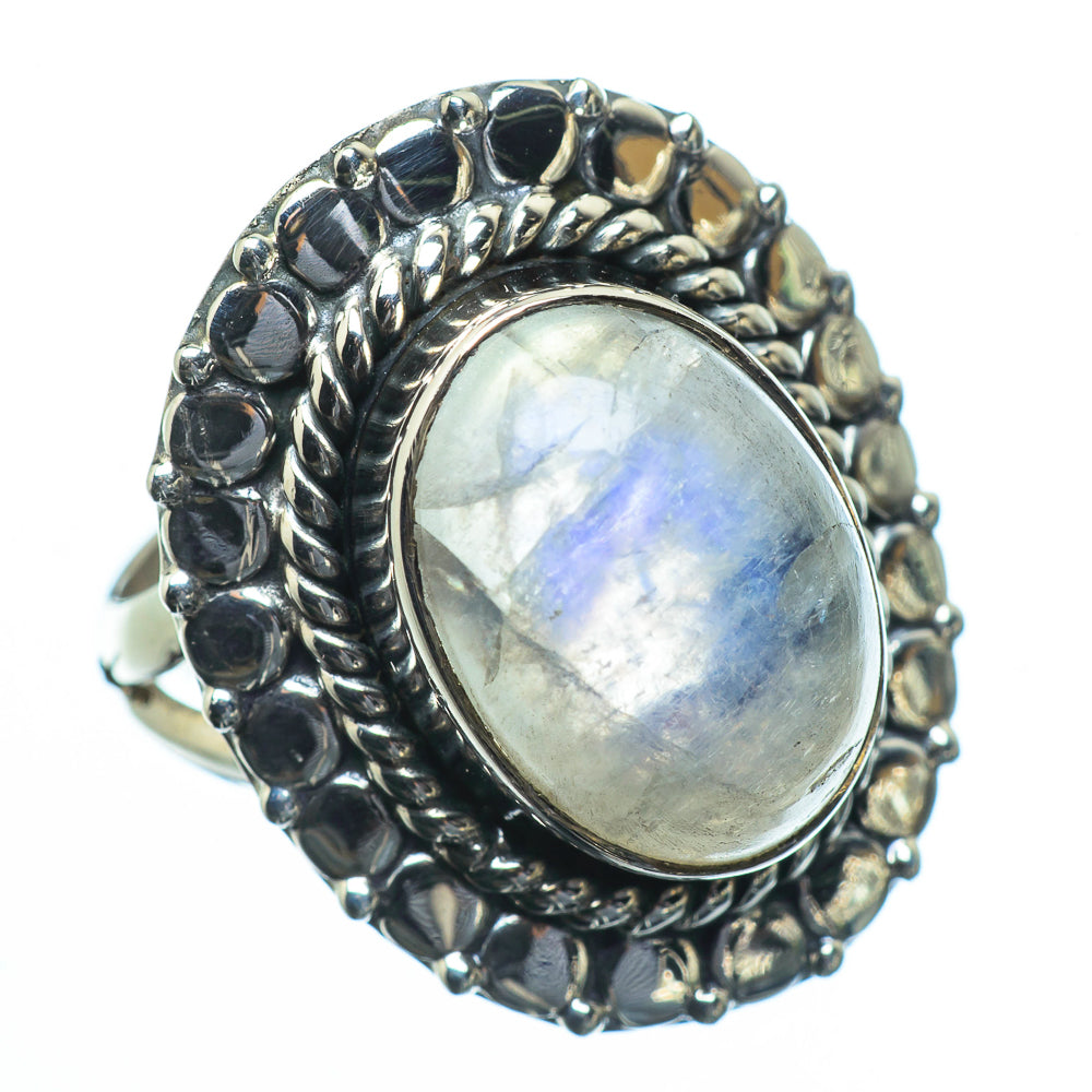 Rainbow Moonstone Rings handcrafted by Ana Silver Co - RING28447