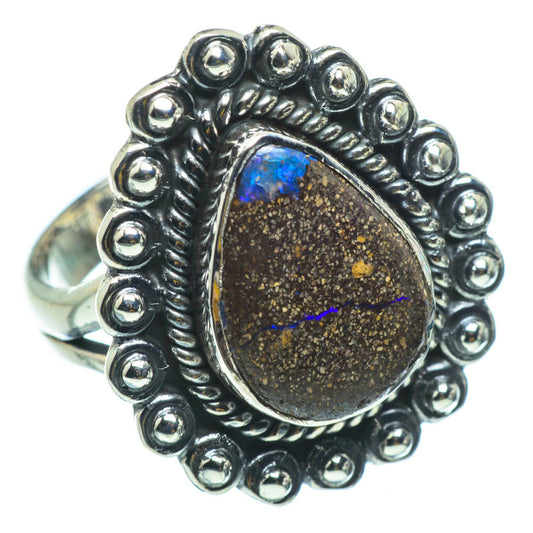 Boulder Opal Rings handcrafted by Ana Silver Co - RING29664