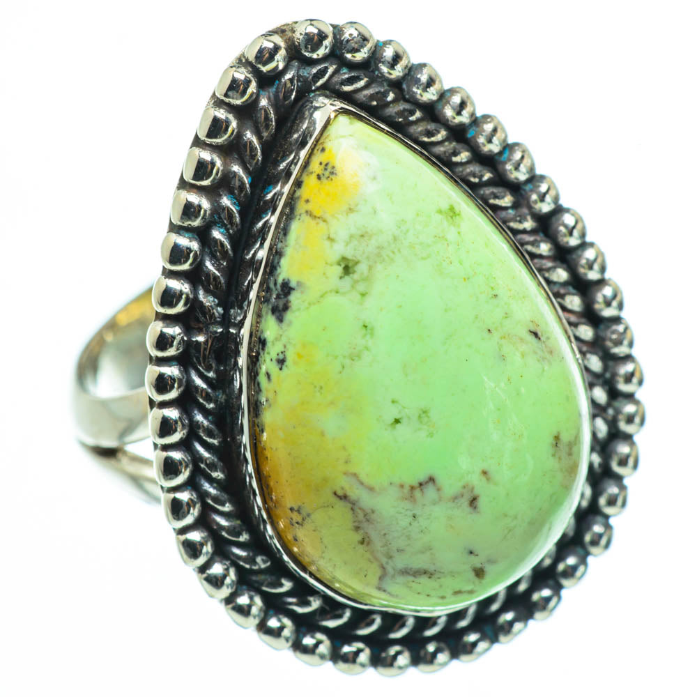 Lemon Chrysoprase Rings handcrafted by Ana Silver Co - RING30663