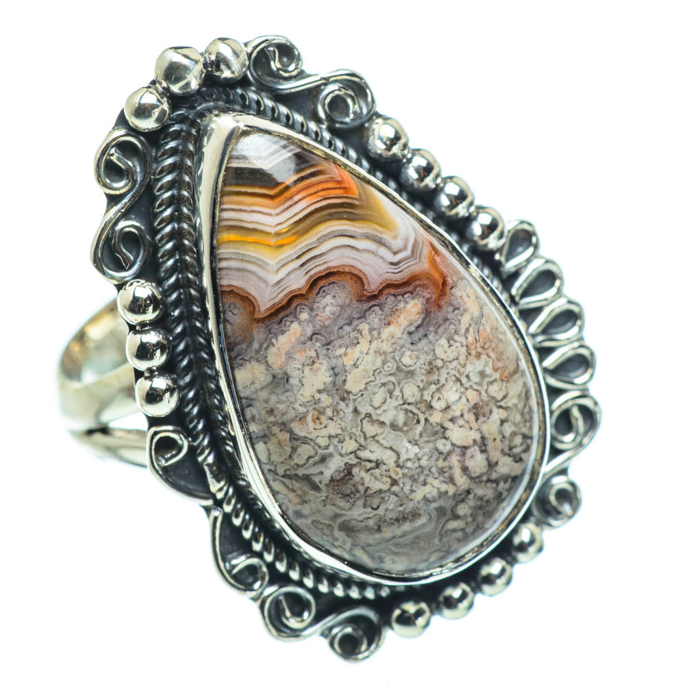 Laguna Lace Agate Rings handcrafted by Ana Silver Co - RING30670
