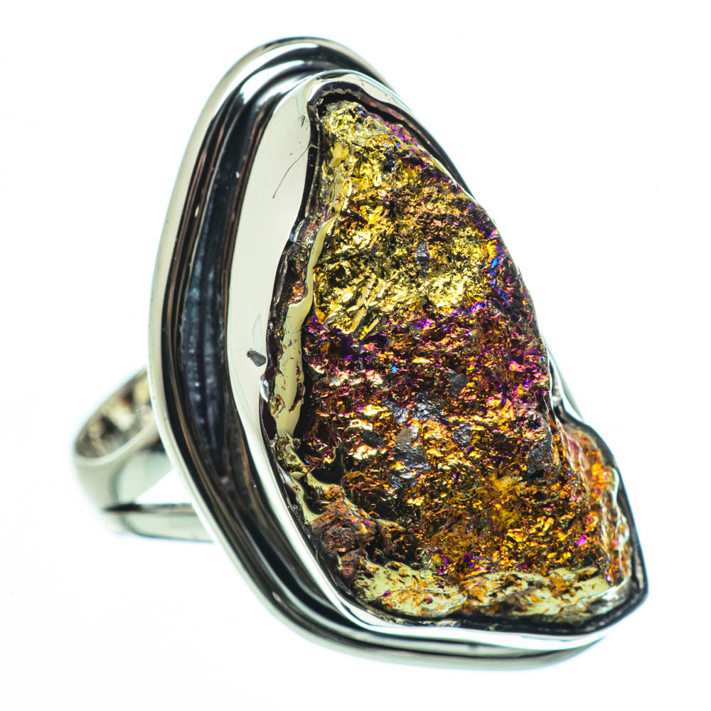 Spectro Pyrite Druzy Rings handcrafted by Ana Silver Co - RING30797