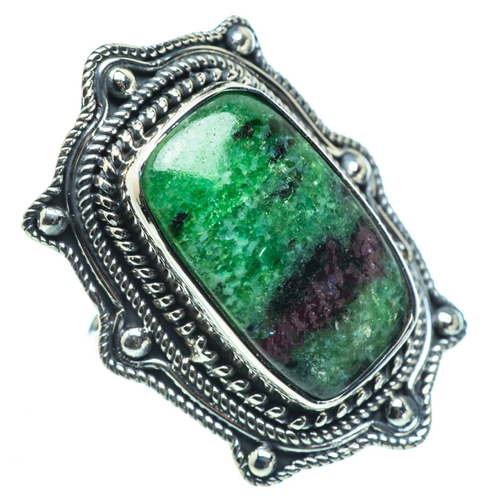 Ruby Zoisite Rings handcrafted by Ana Silver Co - RING31064