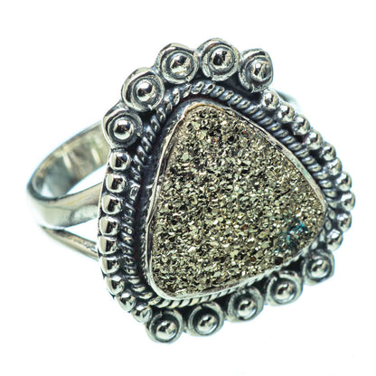 Spectro Pyrite Druzy Rings handcrafted by Ana Silver Co - RING31644