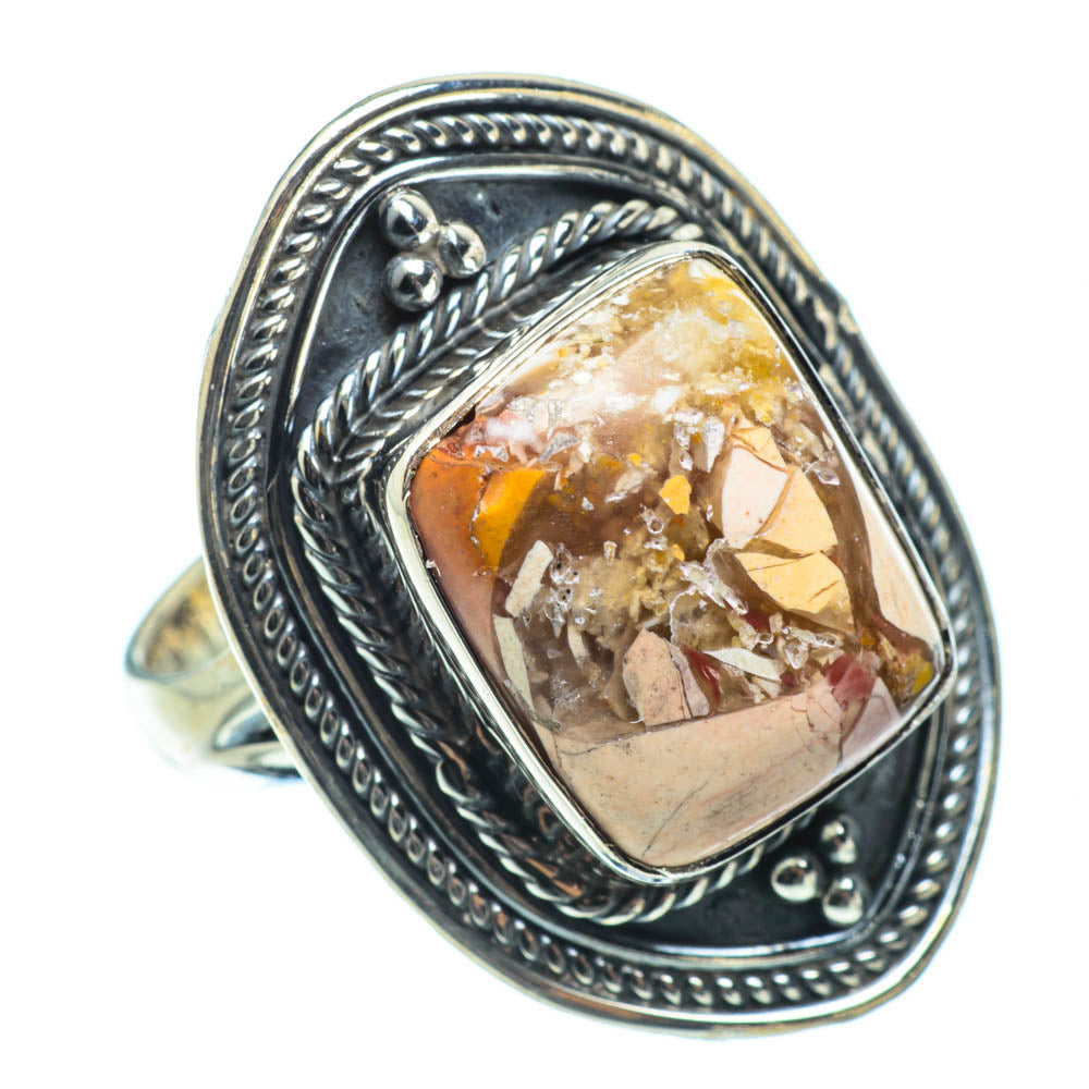 Brecciated Mookaite Rings handcrafted by Ana Silver Co - RING31892