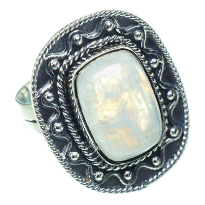 Rainbow Moonstone Rings handcrafted by Ana Silver Co - RING32191