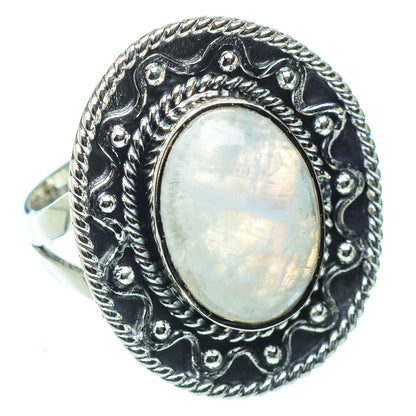 Rainbow Moonstone Rings handcrafted by Ana Silver Co - RING32491