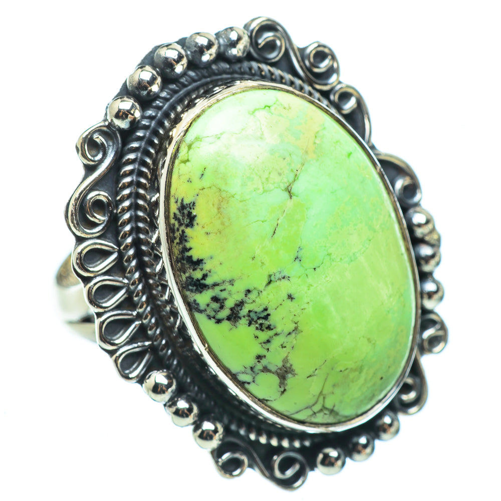 Lemon Chrysoprase Rings handcrafted by Ana Silver Co - RING33522