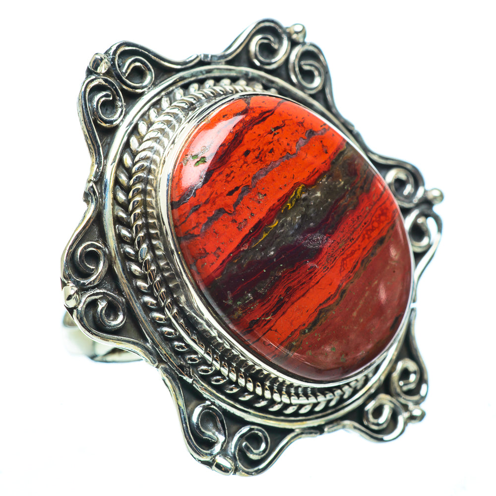 Brecciated Red Jasper Rings handcrafted by Ana Silver Co - RING33533