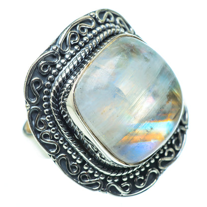 Rainbow Moonstone Rings handcrafted by Ana Silver Co - RING33609