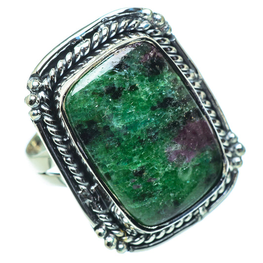 Ruby Zoisite Rings handcrafted by Ana Silver Co - RING33613