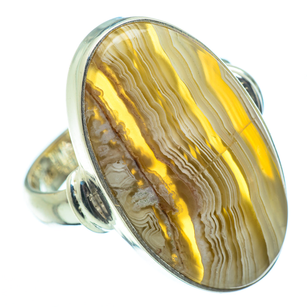 Laguna Lace Agate Rings handcrafted by Ana Silver Co - RING33781