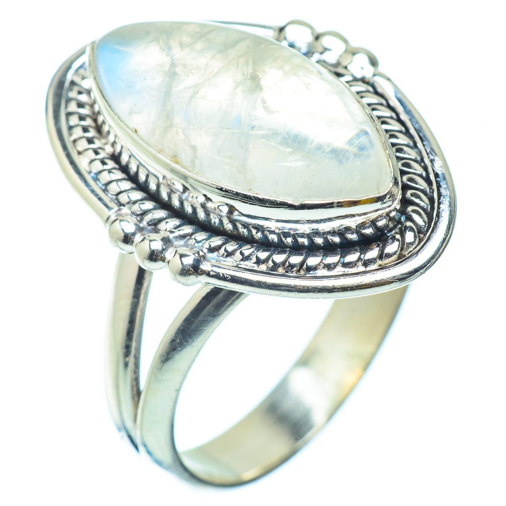 Rainbow Moonstone Rings handcrafted by Ana Silver Co - RING34687