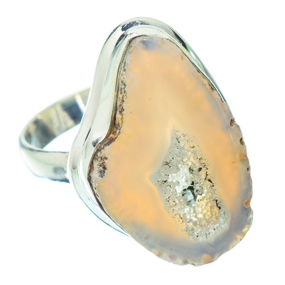 White Geode Slice Rings handcrafted by Ana Silver Co - RING34738
