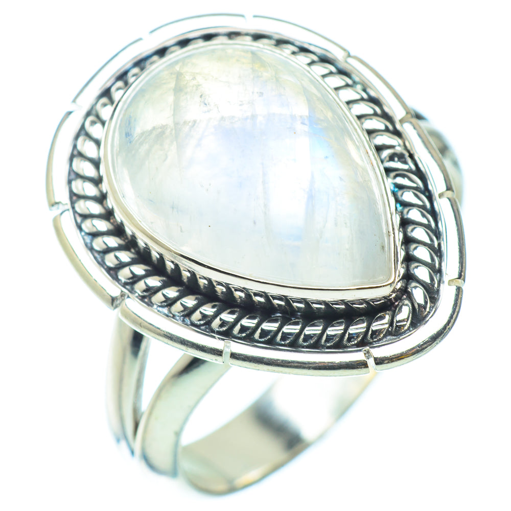 Rainbow Moonstone Rings handcrafted by Ana Silver Co - RING34740