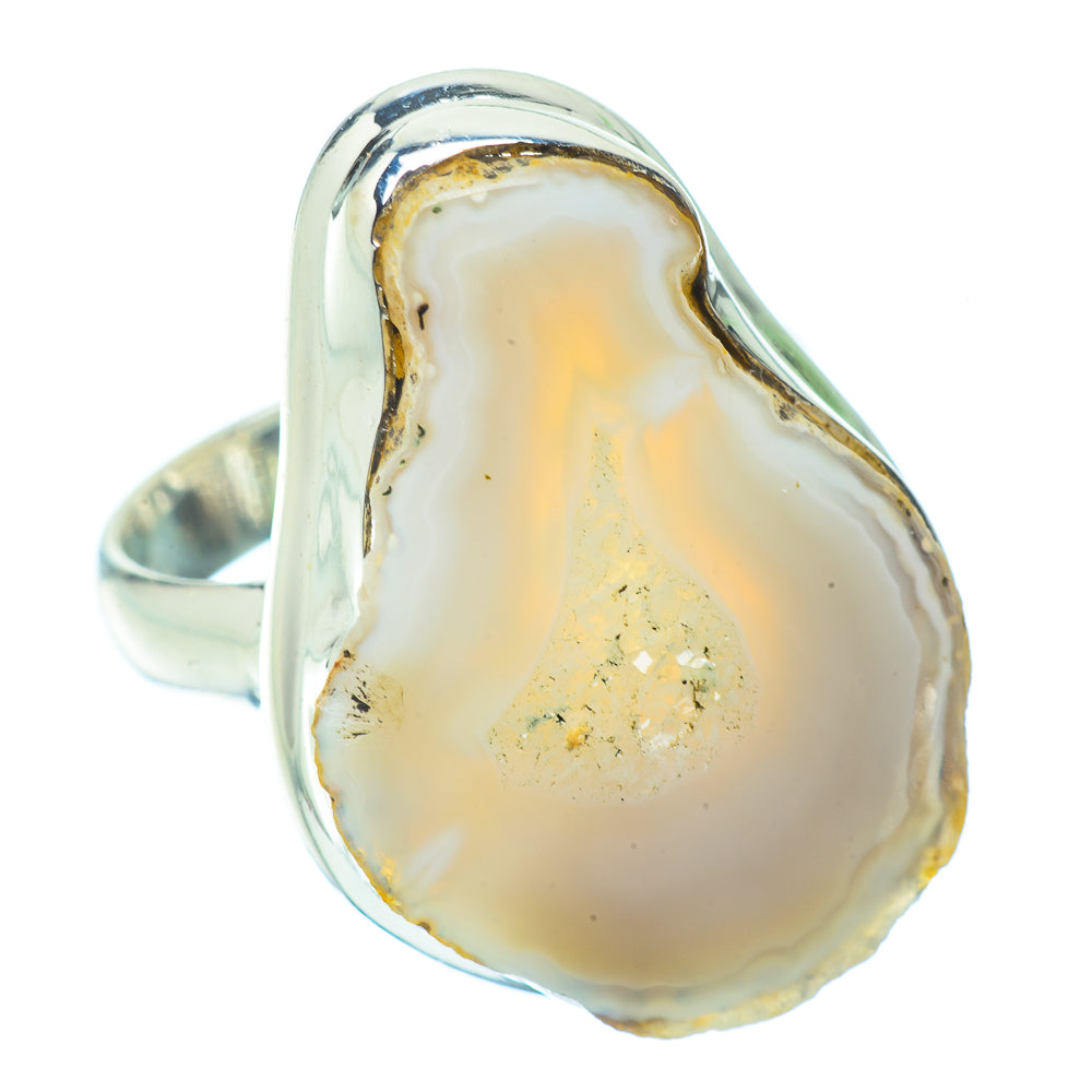 White Geode Slice Rings handcrafted by Ana Silver Co - RING34764