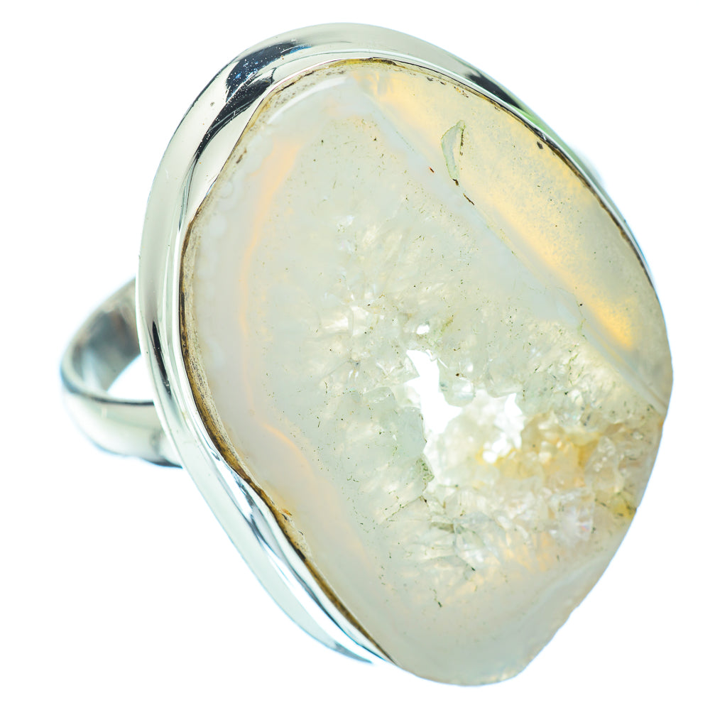 White Geode Slice Rings handcrafted by Ana Silver Co - RING34895