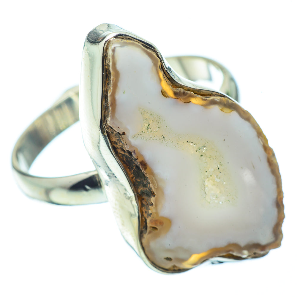 White Geode Slice Rings handcrafted by Ana Silver Co - RING34898