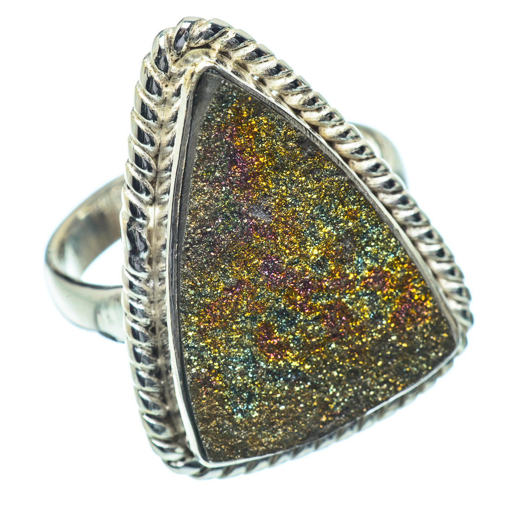 Spectro Pyrite Druzy Rings handcrafted by Ana Silver Co - RING34930