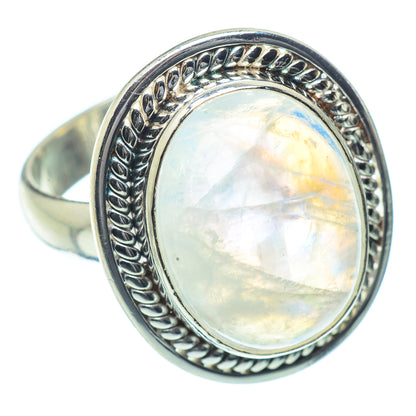 Rainbow Moonstone Rings handcrafted by Ana Silver Co - RING34975