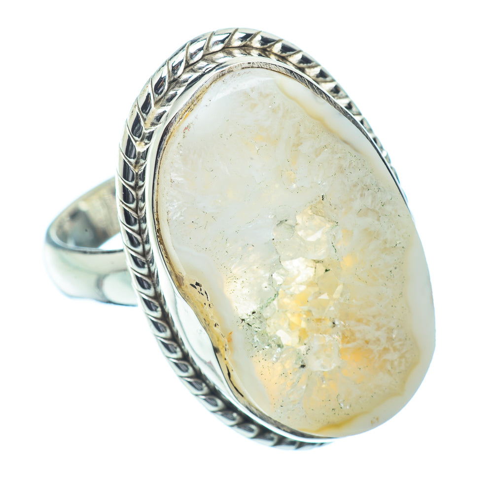 White Geode Rings handcrafted by Ana Silver Co - RING35015