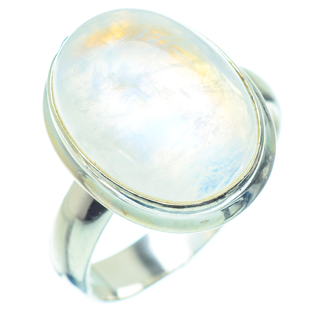 Rainbow Moonstone Rings handcrafted by Ana Silver Co - RING35051