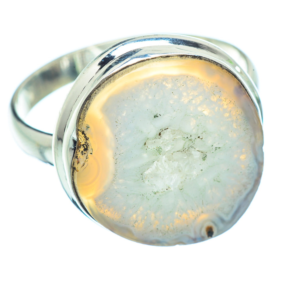 White Geode Slice Rings handcrafted by Ana Silver Co - RING35387