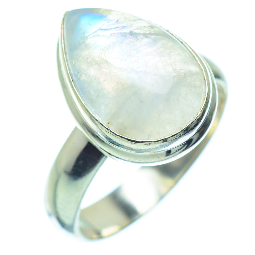 Rainbow Moonstone Rings handcrafted by Ana Silver Co - RING35545