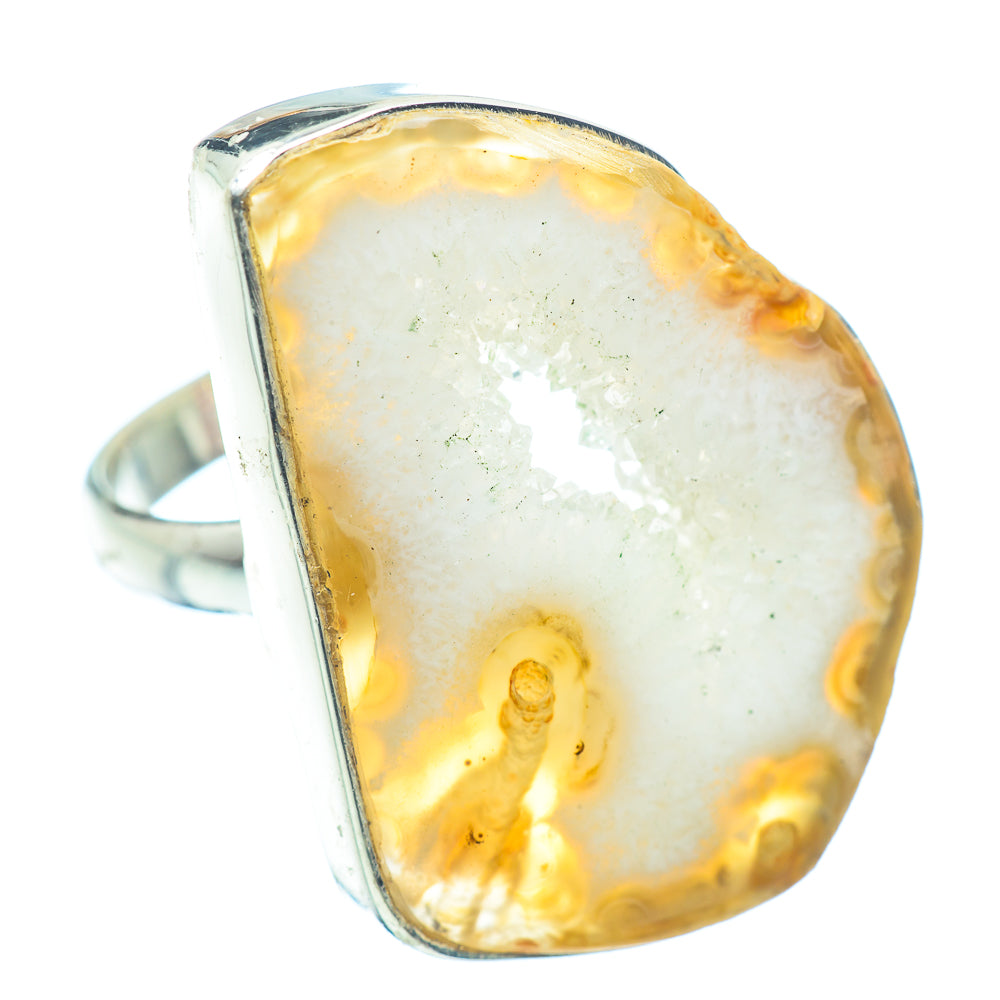 White Geode Slice Rings handcrafted by Ana Silver Co - RING35700