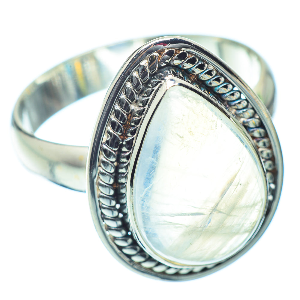 Rainbow Moonstone Rings handcrafted by Ana Silver Co - RING35746