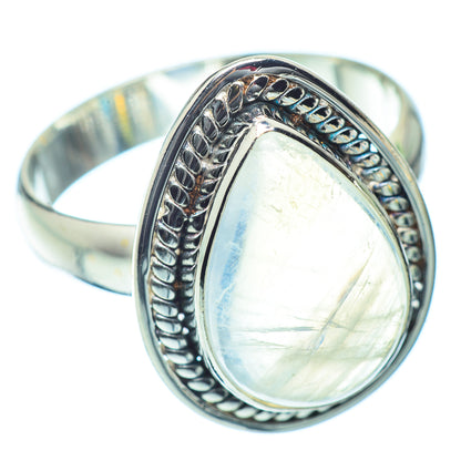 Rainbow Moonstone Rings handcrafted by Ana Silver Co - RING35746