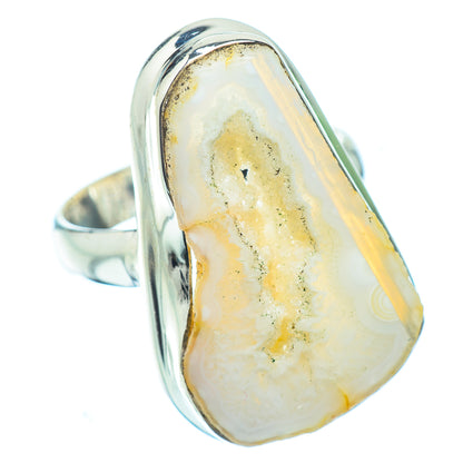 White Geode Slice Rings handcrafted by Ana Silver Co - RING35795