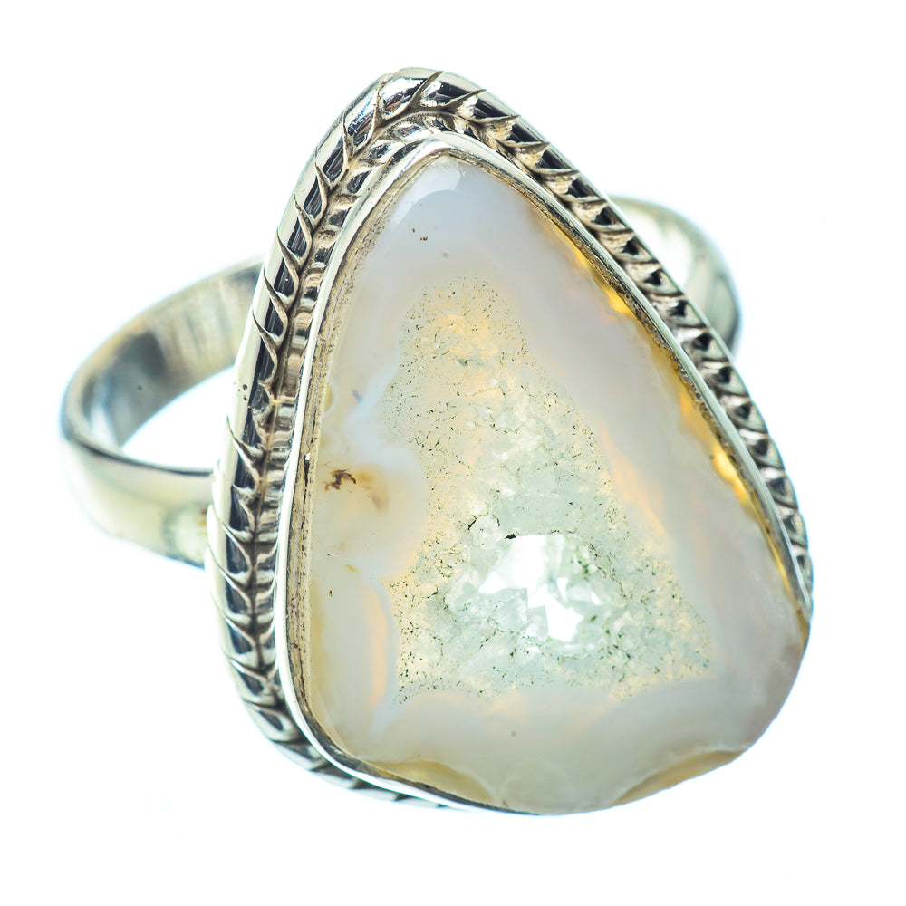 White Geode Slice Rings handcrafted by Ana Silver Co - RING35884