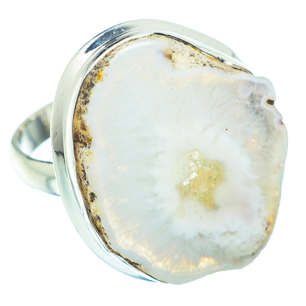 White Geode Slice Rings handcrafted by Ana Silver Co - RING36498