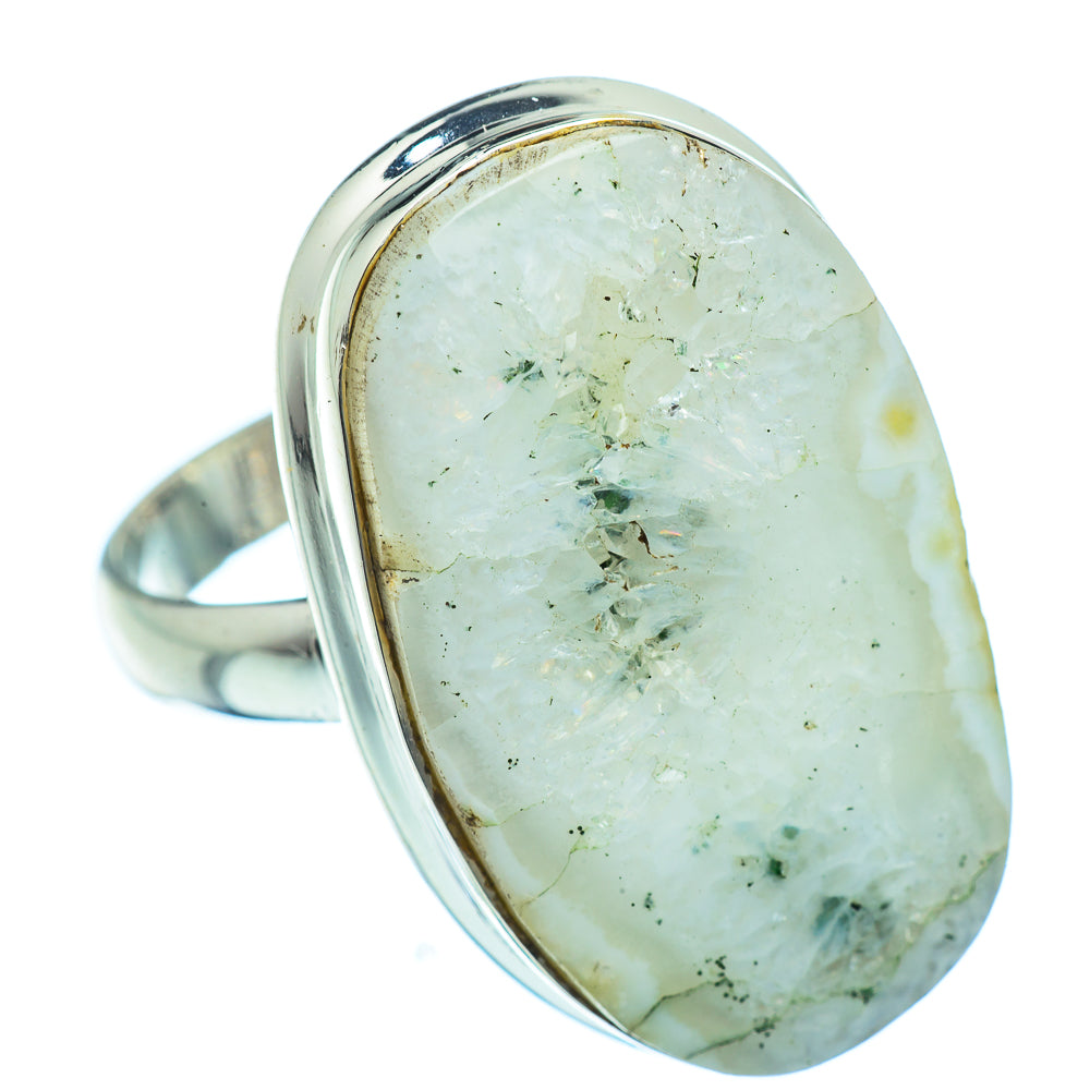 White Geode Slice Rings handcrafted by Ana Silver Co - RING36856
