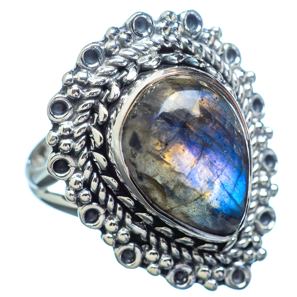 Labradorite Rings handcrafted by Ana Silver Co - RING3717