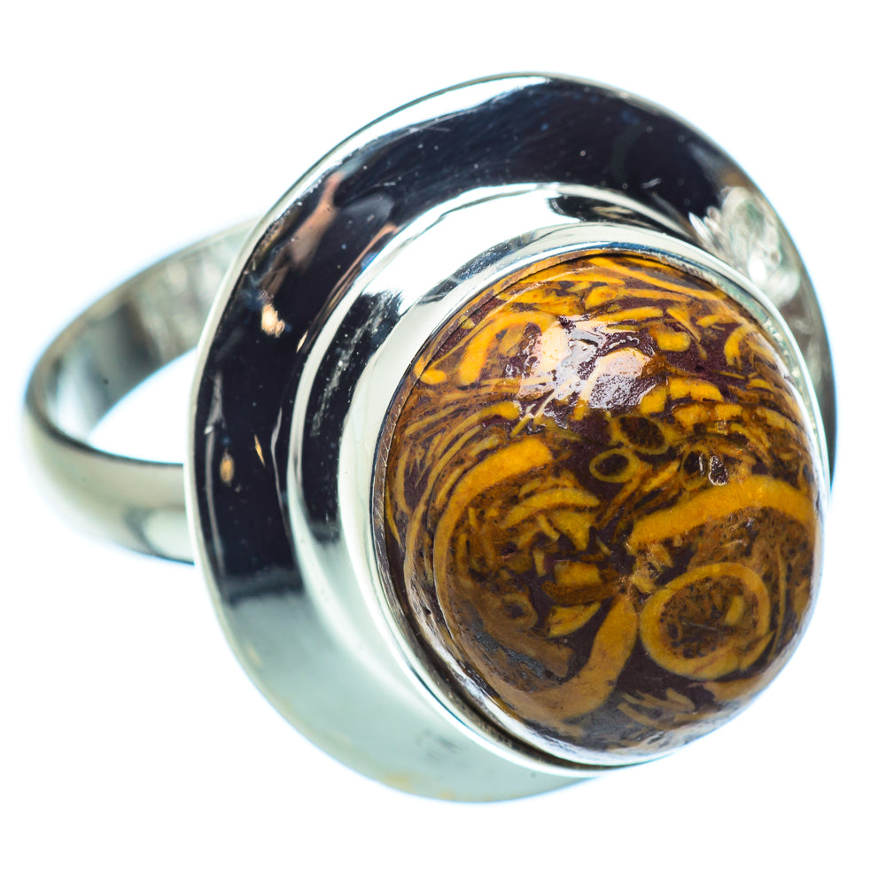 Coquina Jasper Rings handcrafted by Ana Silver Co - RING37320