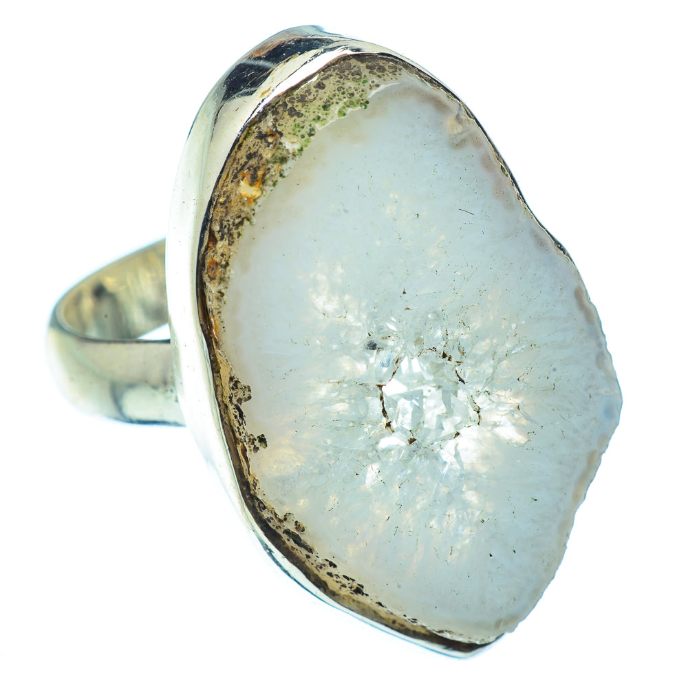 White Geode Slice Rings handcrafted by Ana Silver Co - RING37466