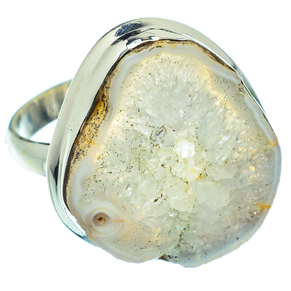 White Geode Slice Rings handcrafted by Ana Silver Co - RING37518